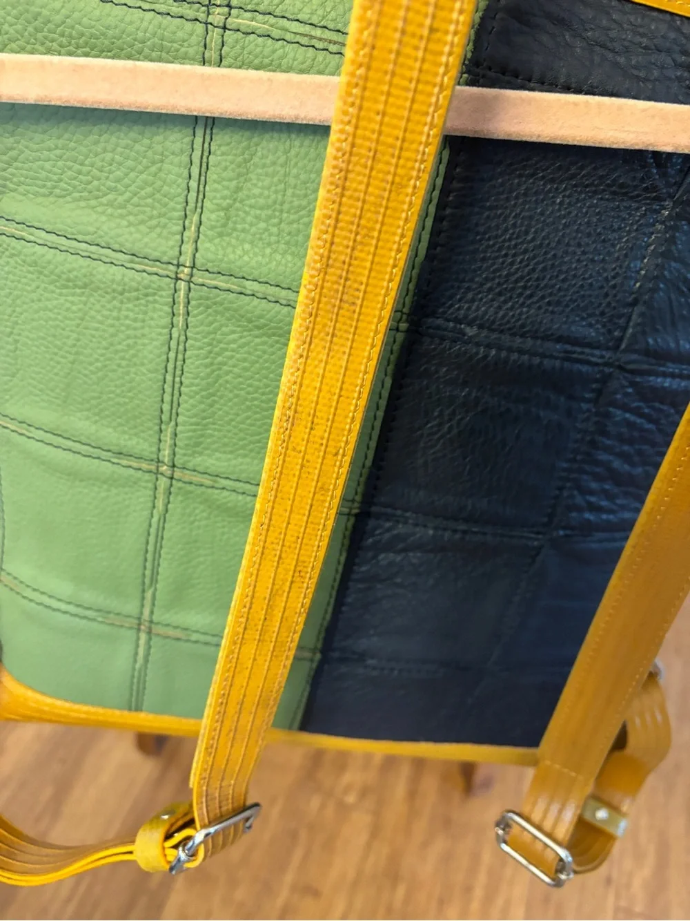 Elvis & Kresse Leather Colorblock Shoulder Bag Black, Olive, Light Blue, Mustard